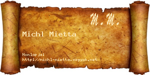 Michl Mietta névjegykártya